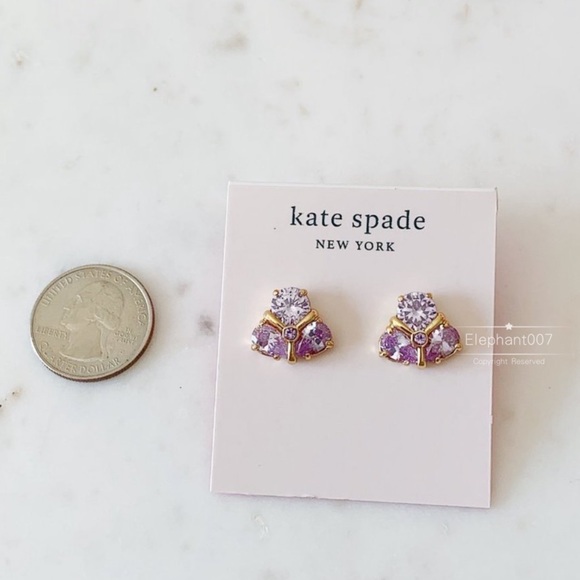 Kate Spade purple crystal stud earrings - Picture 2 of 4